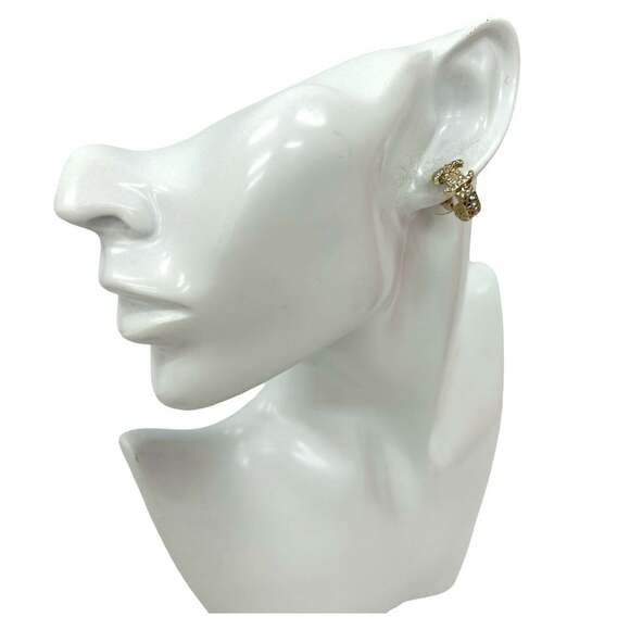 CHANEL Gold Logo Earrings